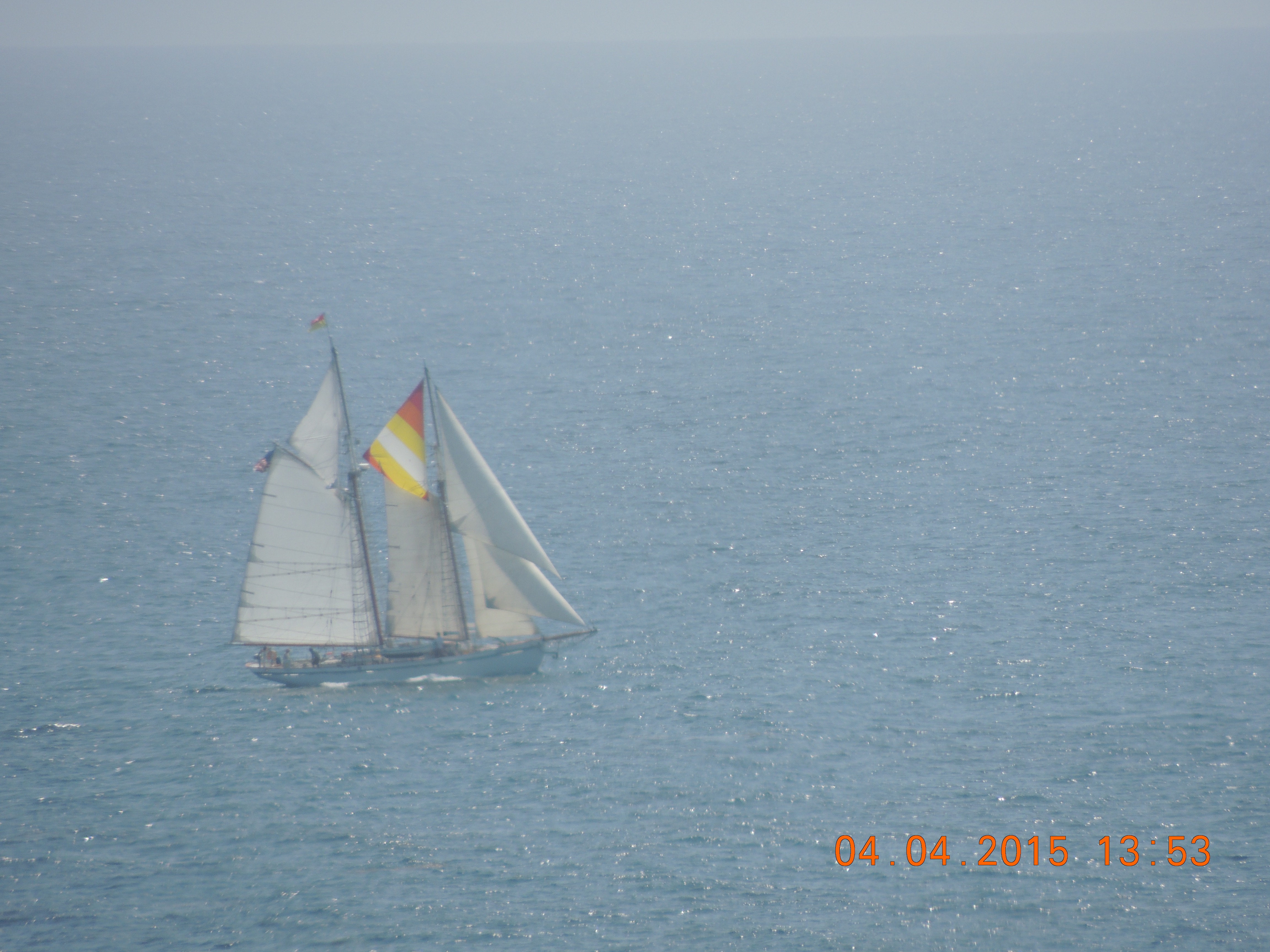 Sailboat Cruising the Open Ocean, Dana Point, California