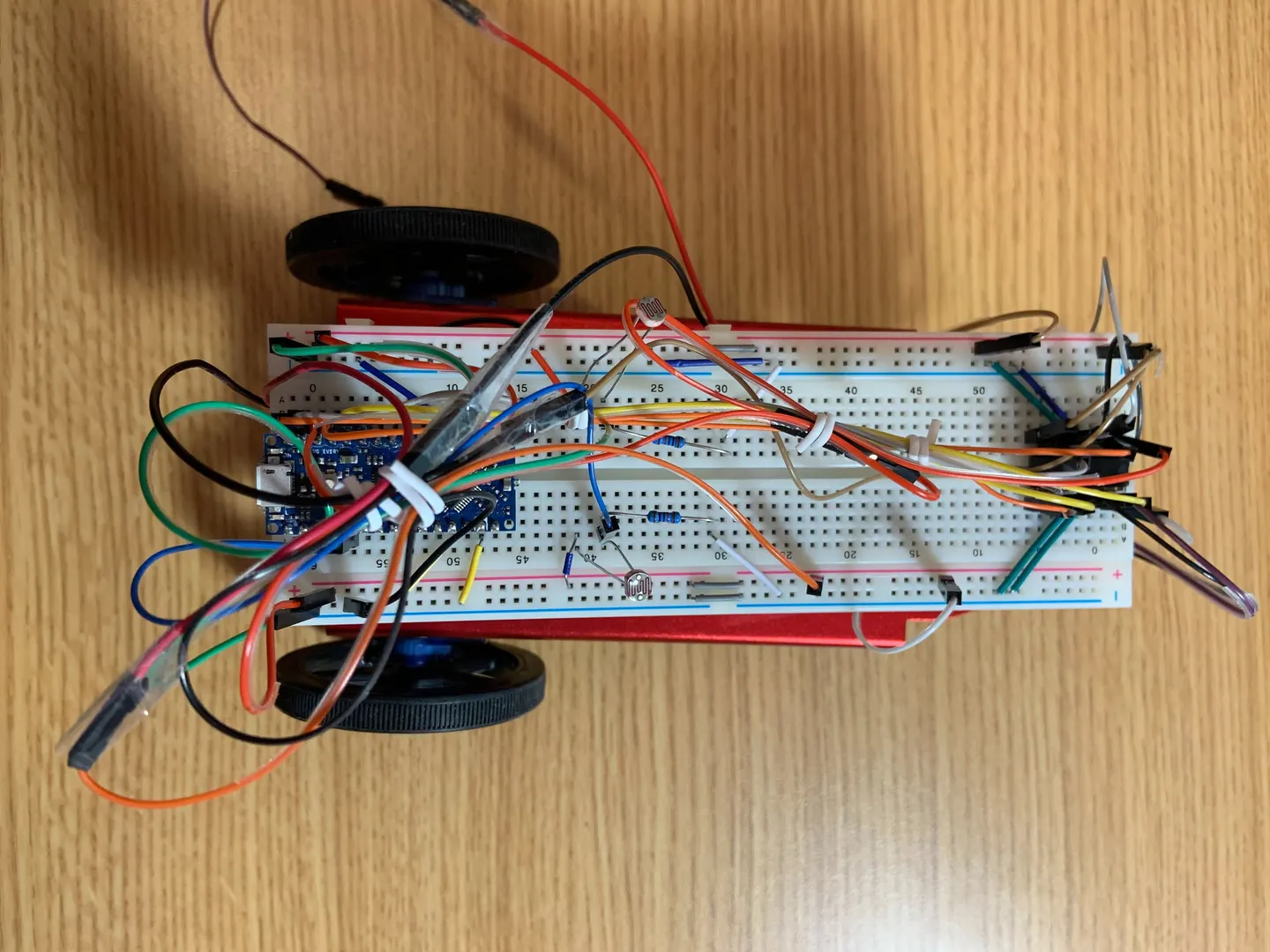 robot Top View for Lab 2: Light Following Robot - Part 2.