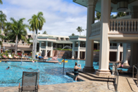 Pool and Jacuzzi area at the Marriot Resort and Spa, Lihue.