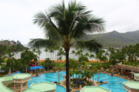 Expansive resort view from Marriot Resort and Spa, Lihue.