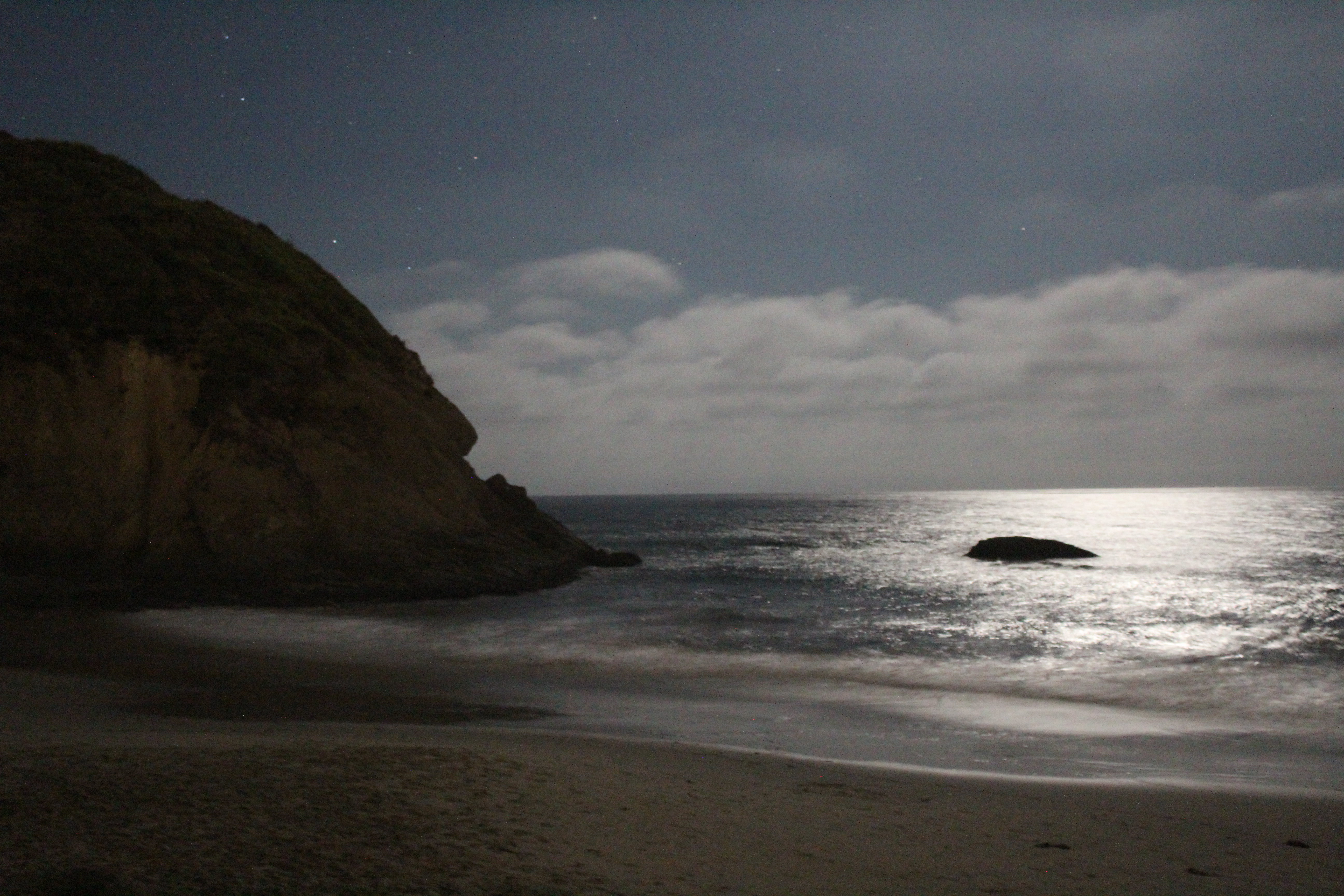 Night Shot of Waves Crashing, Dana Point, California