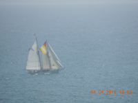 Sailboat Cruising the Open Ocean, Dana Point, California